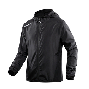 Spring Men Women Lightweight Windproof Stand Collar Woven Quick Dry Sport Running Outdoor Hiking <b>Zip</b> Unisex <b>Hooded</b> Soft Shell - Product Image 1