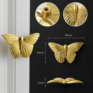 Handcrafted Brass Flower and Bee Cabinet Knob Decorative <b>Drawer</b> <b>Pull</b> Nature Inspired Furniture Handle Wardrobe Cupboard Door - Product Image 5