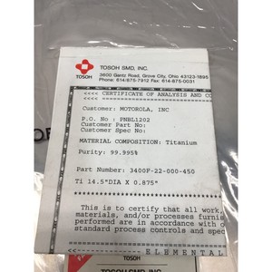 แทร็กเก็ต Tosoh รุ่น3400F-22-000-450วัสดุไทเทเนียมขนาดเส้นผ่านศูนย์กลาง14.5นิ้ว X – ผู้จัดจำหน่ายอุปกรณ์และชิ้นส่วนเซมิคอนดักเตอร์คุณภาพระดับโลกที่เชื่อถือได้ณ - Product Image 3