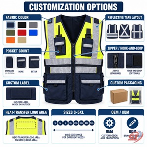 Gilet de sécurité haute visibilité personnalisé, vêtements de travail réfléchissants, fabrication de vêtements de travail pour les équipes de construction et de travaux routiers - Product Image 4