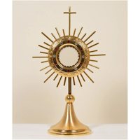 Monstrance décorative en laiton, monstrance royale en laiton pour église, monstrance sacrée pour la prière eucharistique, ornement pour chapelle et sanctuaire