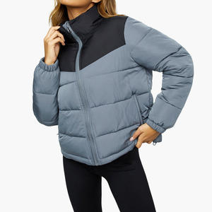 Custom Women's <b>Cropped</b> <b>Puffer</b> <b>Jacket</b> Fashion Winter Outerwear Private Label Apparel Production - Product Image 3