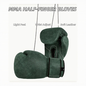 Gants de boxe MMA en cuir synthétique respirant et léger, à demi-doigts, avec sangle de poignet réglable, parmi les plus vendus - Product Image 6