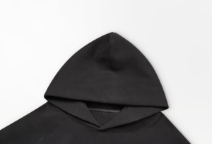 Sweat à capuche tendance, épaules dénudées, pull-over épais, couleur unie, à capuche, ample, logo imprimé, grande taille, vêtements de travail - Product Image 3