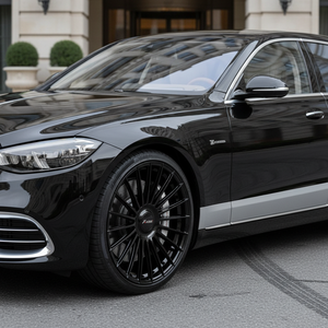 The Phantom Series Satin Black Multi-Spoke Forged Luxury Alloy Rims with Floating Center Caps - Product Image 6