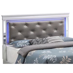 Cama Queen Verona G6700C QB3 Tapizada en Color Champán Plateado - Product Image 2