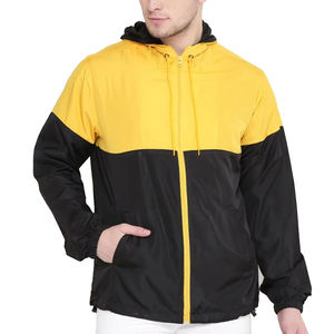 Manufacturer Custom <b>Men</b> Lightweight Waterproof Windproof Nylon Zip up <b>Jackets</b> Hoodies Cut and Sew Nylon Windbreaker <b>Jackets</b> - Product Image 1