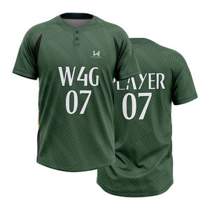 Maillots de baseball et de softball personnalisés, impression de haute qualité, tissu 100% polyester respirant, séchage rapide, logo d'équipe imprimé - Product Image 1