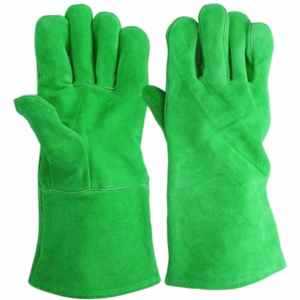 Customizable Heavy-Duty Cowhide Split Leather Safety <b>Gloves</b> Durable Flame Resistant for Welding Firefighting BBQ Hand - Product Image 2