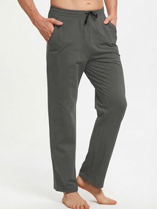 Pantalon de jogging pour homme en coton 100% de haute qualité, personnalisé, avec cordon de serrage, poches latérales, taille élastique, décontracté, léger, pour le printemps - Product Image 1