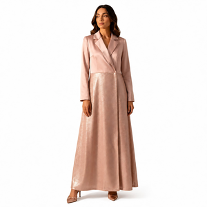 Robe Abaya Modeste en Satin de Luxe pour Femmes, Élégante Robe Islamique Dubaï, Kaftan à Manches Longues |   Robe longue de style boutique haut de gamme - Product Image 1