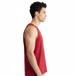Custom <b>Men's</b> Logo Ribbed Heavyweight Cotton Gym Tank Top Muscle Sleeveless Running <b>Stringer</b> Fitness Sports Workout <b>Vest</b> Knitted - Product Image 3