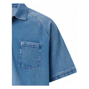 Chemises polo pour hommes, t-shirts à manches courtes, style vintage décontracté, lavées, avec poche, en coton léger et confortable - Product Image 5