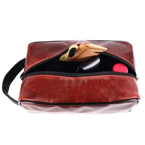 Bolsa de Aseo de Cuero Genuino Personalizada a Prueba de Derrames, Neceser de Viaje Vintage para Hombre, Bolsa de Cosméticos Impermeable para Afeitar LYG-0182 - Product Image 6