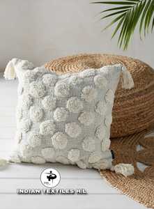 Handmade Indian Cotton Luxury Woven Tufted Sofa Cushion Cover Household Pillow Cases Eco-Friendly Custom OEM Wholesale - Product Image 1