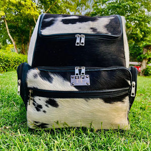 Mochila de Cuero Genuino Hecha a Mano, Estilo Vintage, para Viajes, Portátil, Escuela, Multifuncional, Gran Capacidad, con Cierre, Unisex - Product Image 1