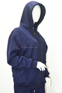 Sudadera con Capucha Azul Marino para Mujer, 100% Algodón, Tejido de Punto, Transpirable, Informal, Deportiva, Personalizada, con Estampado Puff, Larga, para Invierno - Product Image 3