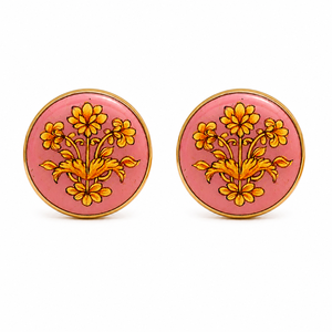Botones de Latón Antiguos Hechos a Mano con Diseño Floral Grabado, Base Negra, Acabado en Tono Dorado, Regalo Formal de Aniversario Unisex - Product Image 2