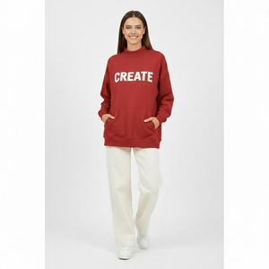 Servicio OEM Profesional, Sudadera de Mujer de Manga Larga de Algodón y Felpa con Logotipo Personalizado, Diseño Liso Informal de Alta Calidad - Product Image 1
