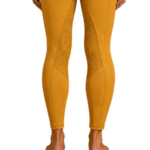 Women Golden <b>Brown</b> Horse Riding <b>Leggings</b> High Waist Equestrian Breeches Stretch Silicone Grip Tights for Riding Training - Product Image 5