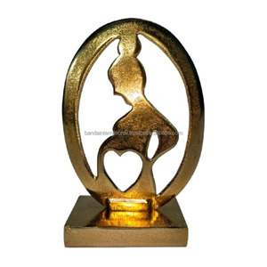 Escultura decorativa de aluminio con acabado dorado para decoración del hogar Escultura de metal Artículos de regalo Diwali - Product Image 2