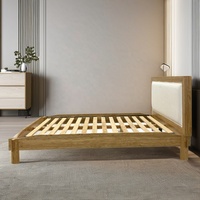 Lit minimaliste B2B King Queen Size Cadre de lit en bois élégant Assemblage sans outil Conception personnalisée OEM quantité minimale de commande flexible