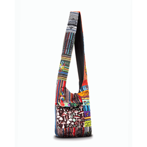 Bolso de Hombro Tipo Hobo con Parches de Rayas Tribales para Mujer - Product Image 2