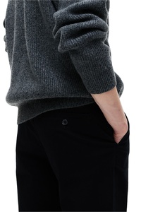 Top des tendances coupe ajustée couleur unie pantalon formel confort porter importé sergé coton extensible chinos prix de gros pour hommes - Product Image 5