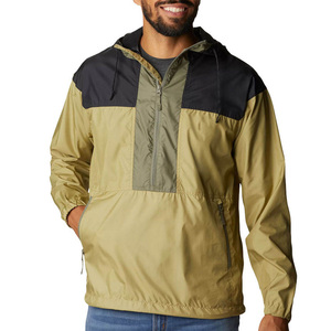 New Arrival Color <b>Block</b> Split Windbreaker Waterproof Jacket Mens Hooded Anorak Jacket - Product Image 4