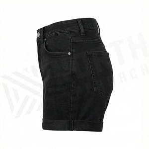 Womens Mid Weight Structured <b>Denim</b> <b>Stretch</b> Comfort Super High Rise Shorts Premium Quality Casual Summer Fashion Apparel - Product Image 3