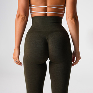 New casual Yoga <b>Leggings</b> Black Geometric <b>Stitch</b> Seamless Four-Way Stretch Spandex Polyester Pants - Product Image 3