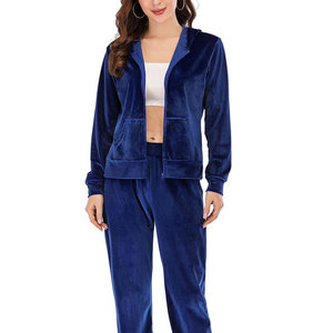 Survêtement à capuche violet pour femme, fermeture éclair intégrale, poches latérales, tenue décontractée d'automne, coupe classique, couleur unie - Product Image 6