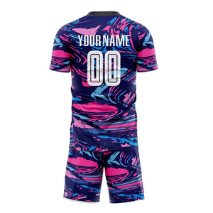 Tenue de football athlétique d'extérieur, kit sportif d'équipe, durable, imprimé, 100 % polyester, séchage rapide, respirant, protection UV, grandes tailles - Product Image 3