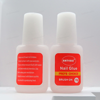 Colle à Ongles Transparente de 10g avec Pinceau, Séchage Rapide sans UV, Adhésif pour Nail Art, pour Salon et Vente en Gros