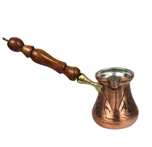 Cafetière turque, grecque, arabe en laiton pour cuisinière, Cezve Ibrik Briki avec poignée en bois - Product Image 5