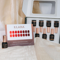 Esmalte de Uñas UV Rojo, Set de 15ml/unidad, Gel Autonivelante Ecológico, 8 Colores de Alto Brillo con Capa Superior Mate, OEM
