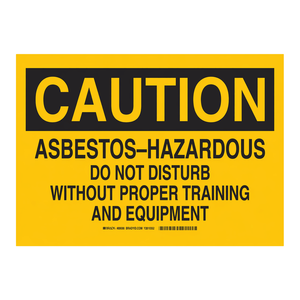 Panneau d'avertissement de danger d'asbeste Brady, panneau de sécurité durable pour intérieur/extérieur, pour zones de travail - Product Image 1