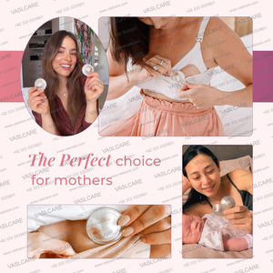 Copas de lactancia plateadas reutilizables para recolección de leche materna | Protectores de pezones recubiertos de plata para lactancia de Vaslcare - Product Image 5