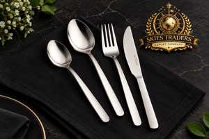 Ensemble de cuillères à soupe asiatiques en acier inoxydable argenté, finition miroir, cuillères à riz et à dessert, vente en gros pour hôtels et restaurants - Product Image 2