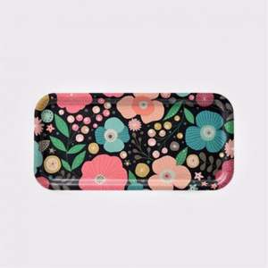 Bandeja de Servicio Rectangular de Metal Esmaltado Personalizada, Bandeja Decorativa Floral para Mesa de Centro, Bandeja para Té, Plato de Almacenamiento para Cocina, Apta para Alimentos, Duradera - Product Image 5