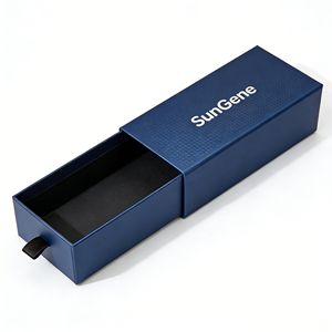 Boîte à bijoux personnalisée en papier kraft écologique avec tiroir, doublure en éponge et revêtement UV pour bagues, colliers et accessoires - Rose poudré - Product Image 1