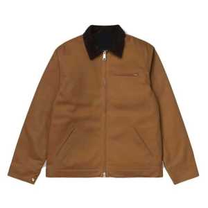 Veste de travail décontractée haut de gamme pour homme, style Detroit, en toile de coton épaisse avec fermeture éclair robuste et finition délavée vintage - Product Image 3