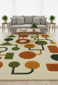 Tapis KNOT RUG fait main, tufté à la main, de haute qualité, à pois, moderne, multicolore, écologique, pour salon, chambre d'enfant, hôtels, bureau - Product Image 6