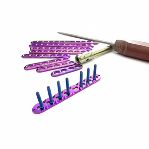 Placas rectas con bloqueo de 2,4 mm de 4 a 12 orificios y tornillos LCP de 2,4 mm (119 piezas de titanio) - Product Image 1