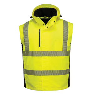 High Visibility Reflective Safety Hoodie with ANSI Class 3 Waterproof <b>LED</b> Flash Customized Logo for Men Outdoor Work Wear - Product Image 2
