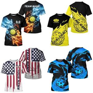 Maillot de pickleball personnalisé avec nom d'équipe, imprimé par sublimation, anti-humidité, manches courtes, unisexe, pour adulte, vêtement de sport toutes saisons - Product Image 1
