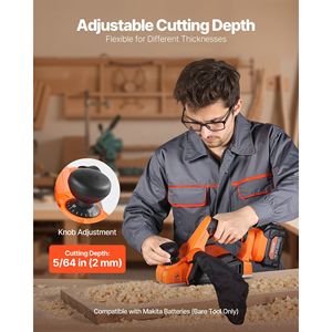 Cepillo de mano inalámbrico de 3-1/4 pulgadas con motor sin escobillas, 15000 RPM, profundidad de corte ajustable, eléctrico - Product Image 4