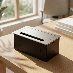 <span class=keywords><strong>Prise</strong></span> multimédia intégrée encastrable en alliage d'aluminium pour bureau avec <span class=keywords><strong>prise</strong></span> secteur, téléphone VoIP et double port audio VGA 3.5 - Product Image 4