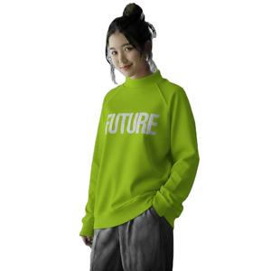 Womens <b>Black</b> Mock Neck Sweatshirt Letter Graphic Print <b>Long</b> Sleeve Fleece Pullover Relaxed Fit Casual <b>Top</b> - Product Image 4