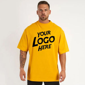 <b>Mens</b> Yellow Oversized Short Sleeve Cotton T-<b>Shirt</b> Custom Logo OEM ODM Wholesale Apparel - Product Image 5